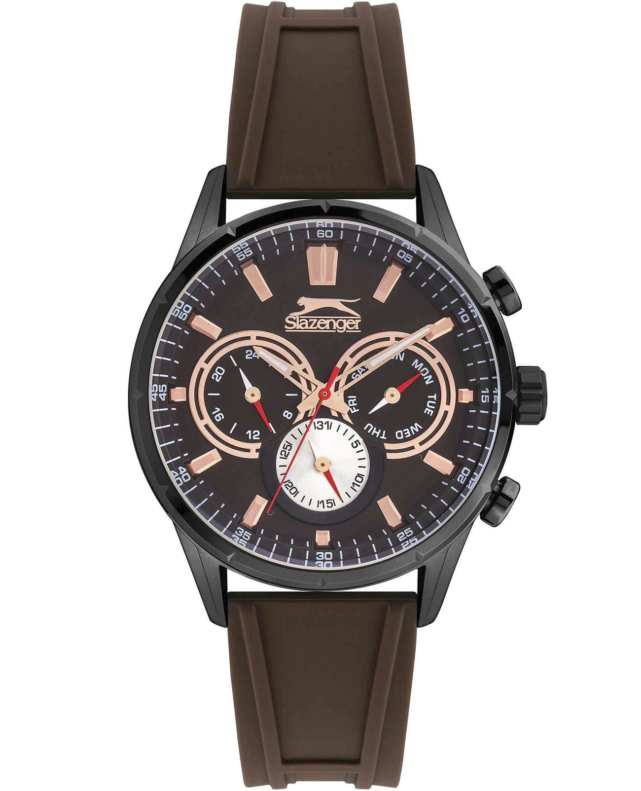 Slazenger Slazenger SL.09.6304.2.04  SL.09.6304.2.04 кварцевые мужские часы черный циферблат, браслет силикон — вид спереди