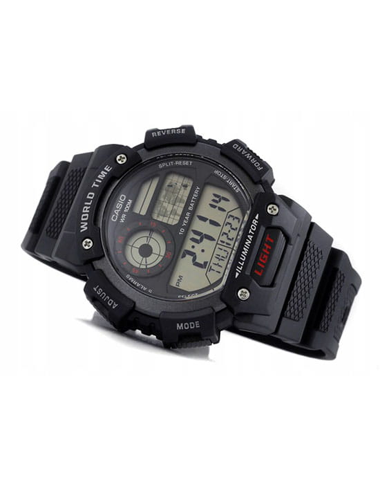 Casio Casio Collection AE-1400WH-1AVDF (AE-1400WH-1A) кварцевые мужские часы часы крупный план серый циферблата
