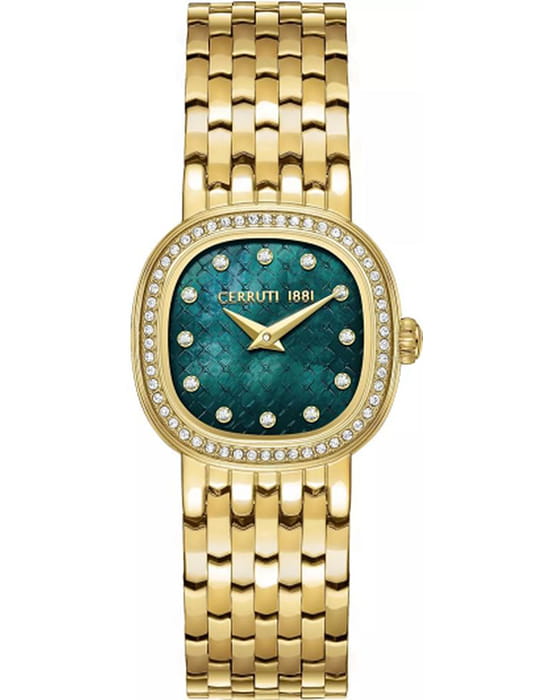 Cerruti 1881 Cerruti 1881 Gresta CIWLG0072907  CIWLG0072907 кварцевые женские часы зеленый циферблат, браслет нержавеющая сталь с ip-покрытием — вид спереди