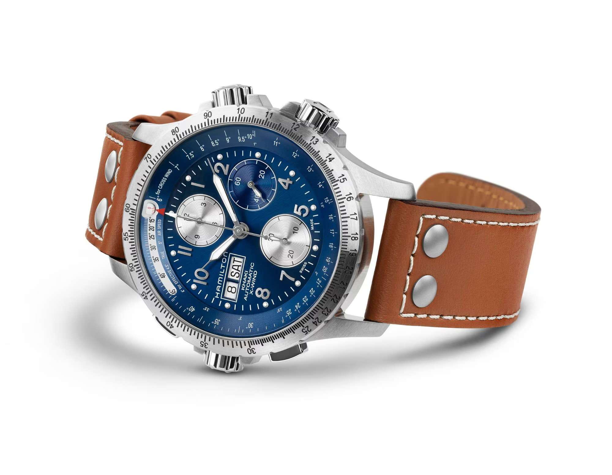 Hamilton Hamilton Khaki Aviation X-Wind Auto Chrono 44mm H77506540, khaki aviation швейцария мужские часы на браслете кожаный боковой вид