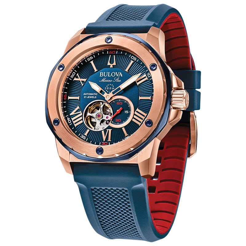 Оригинальные часы Bulova Bulova Marine Star 98A227 механические калибр механизма  общий вид