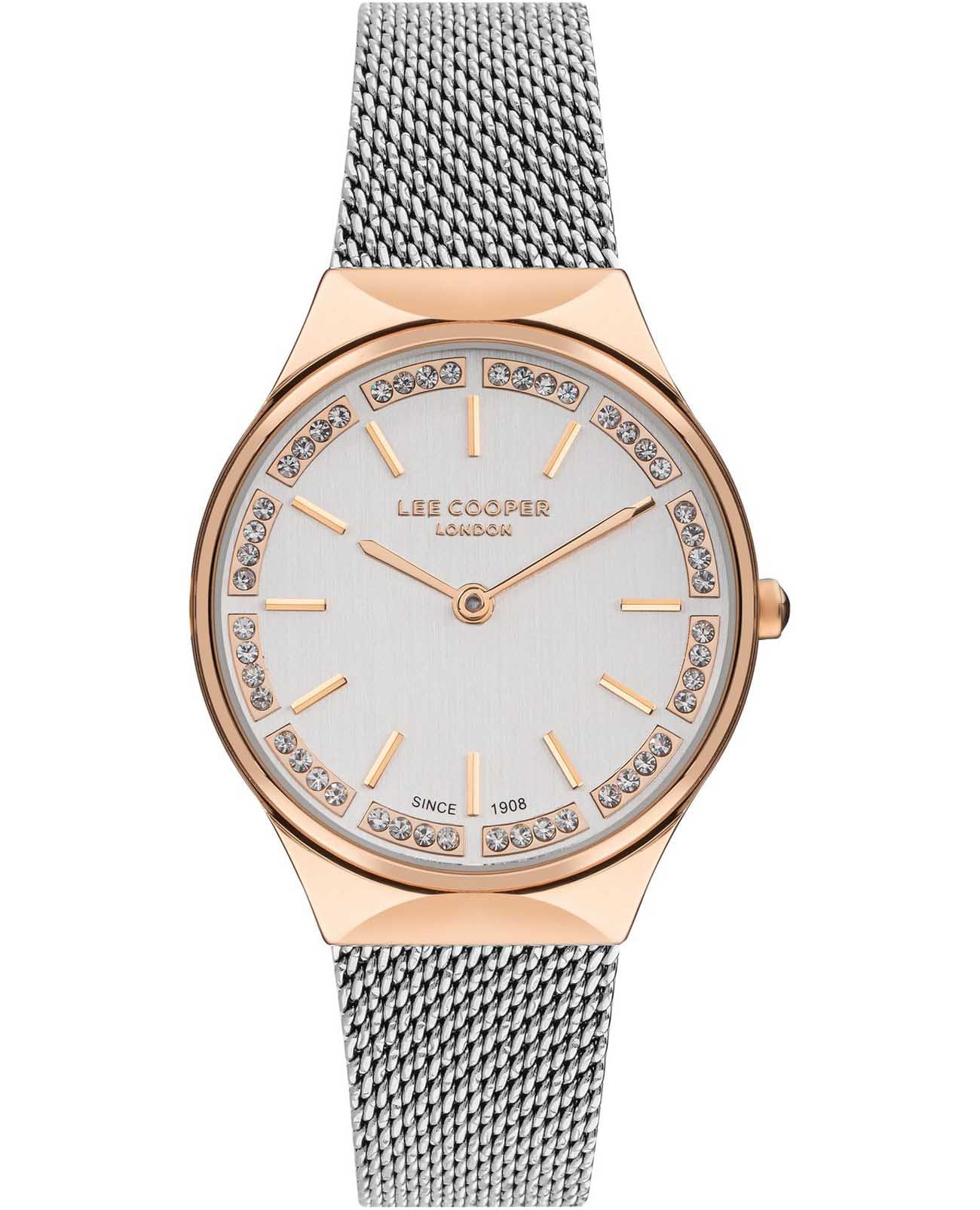 Lee Cooper Lee Cooper LC07862.530  LC07862.530 кварцевые женские часы серый циферблат, браслет нержавеющая сталь — вид спереди