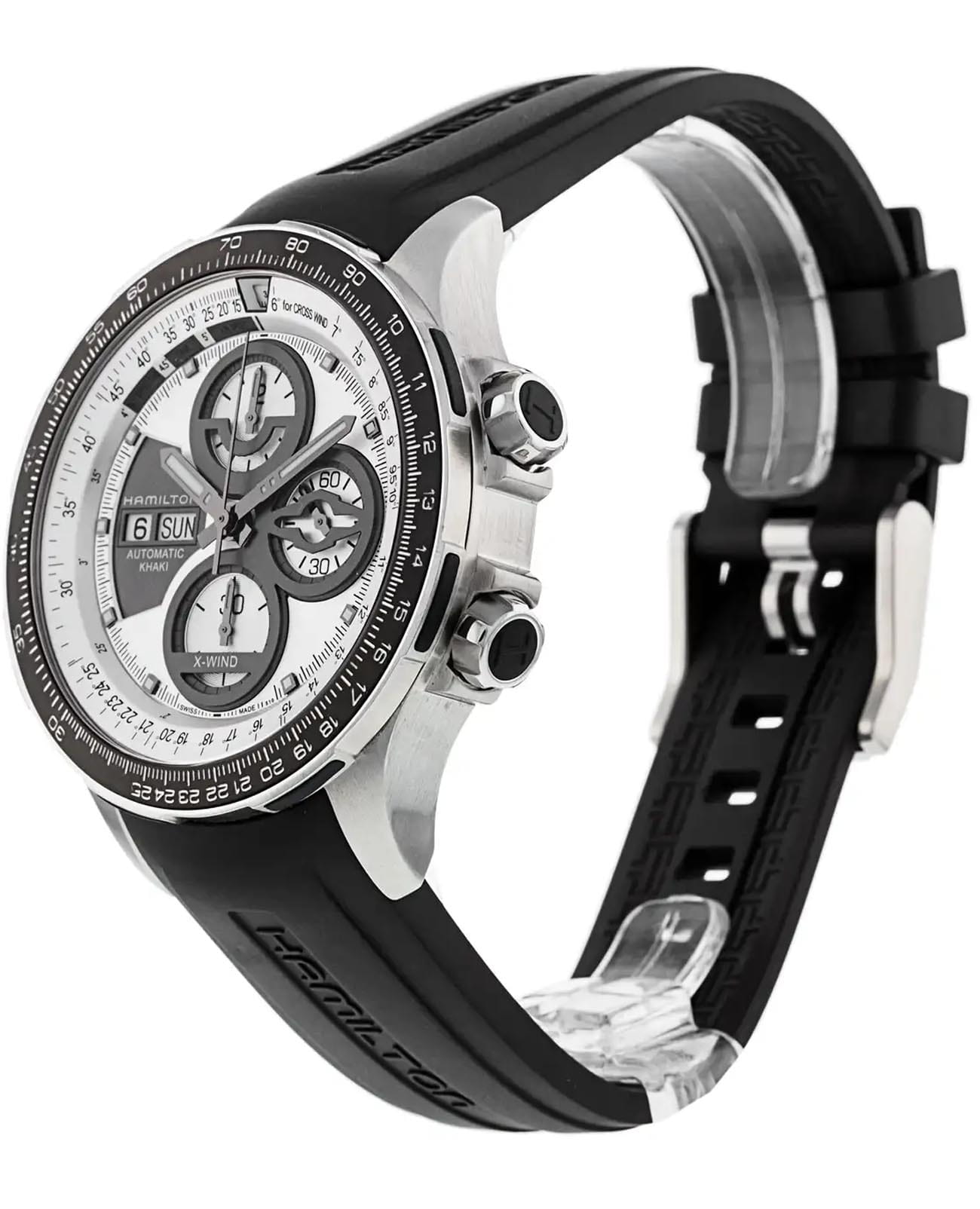 Hamilton Hamilton Khaki Aviation X-Wind Auto Chrono H77726351 мужские часы серебристый циферблат на запястье