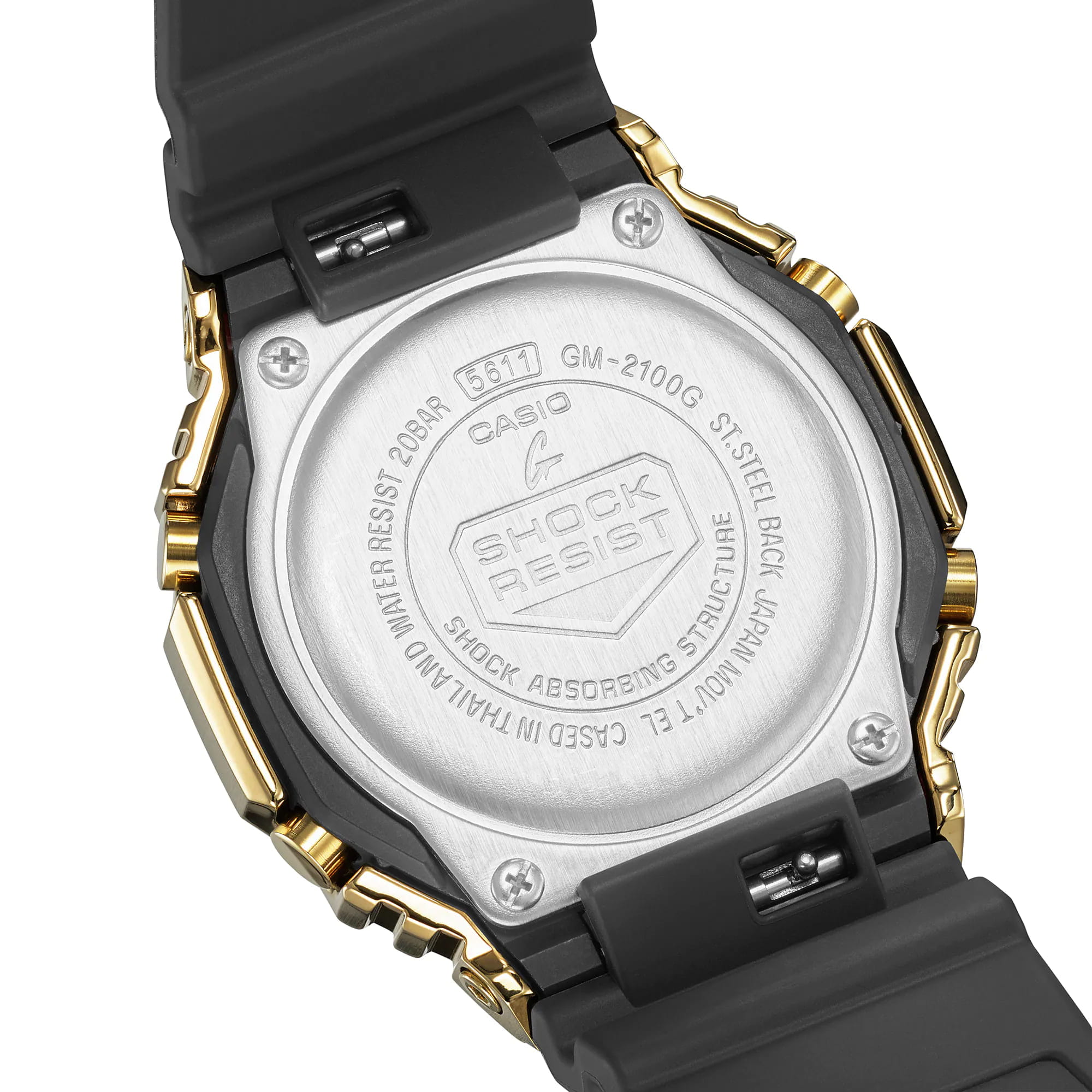 Casio Casio G-Shock GM-2100G-1A9DR (GM-2100G-1A9) электронные мужские часы часы крупный план черный циферблата