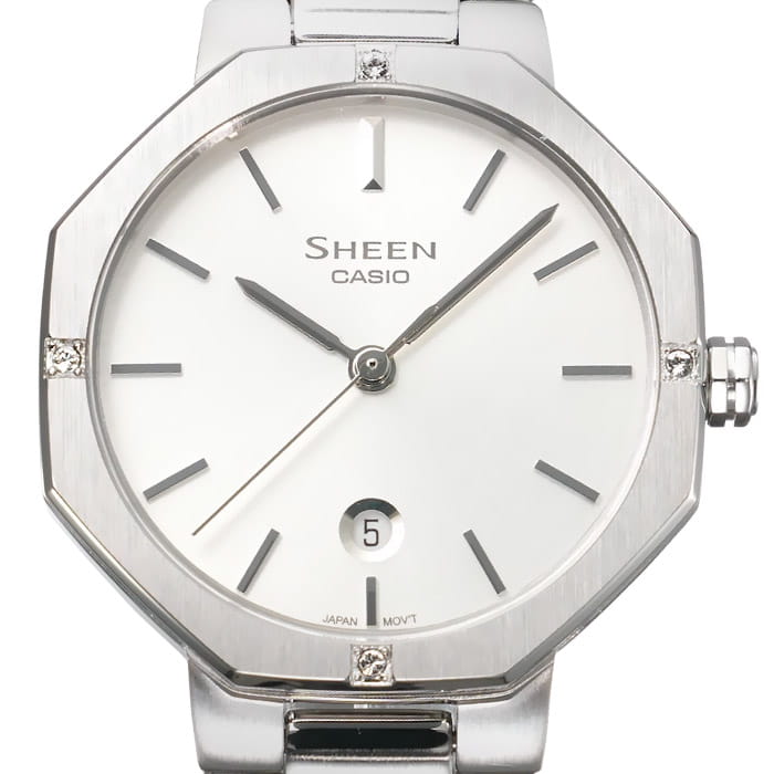 Casio SHE-4543D-7A женские часы застежка крупным планом