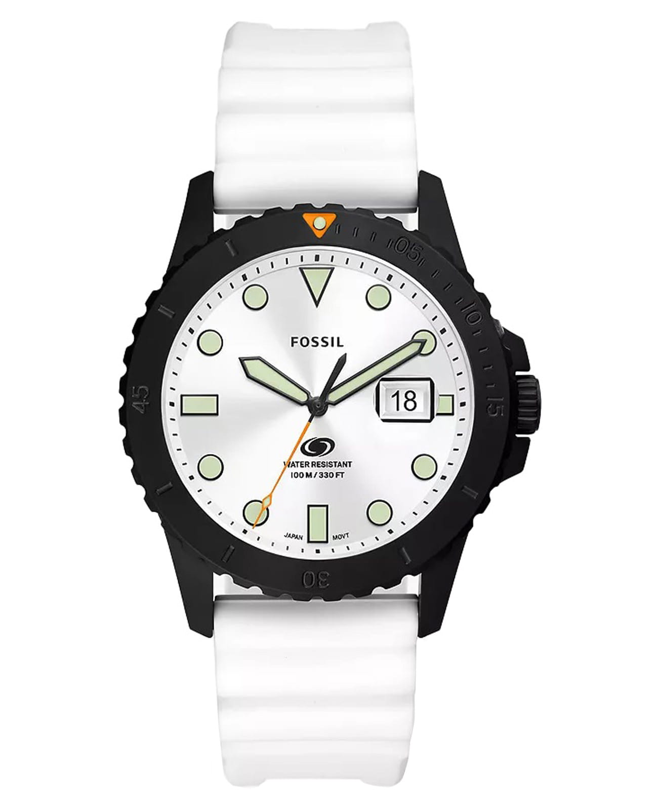 Fossil Fossil Blue FS5999  FS5999 кварцевые мужские часы белый циферблат, браслет силикон — вид спереди