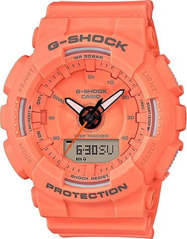 Casio Casio G-Shock GMA-S130VC-4A  GMA-S130VC-4A электронные женские часы розовый циферблат, браслет пластик — вид спереди
