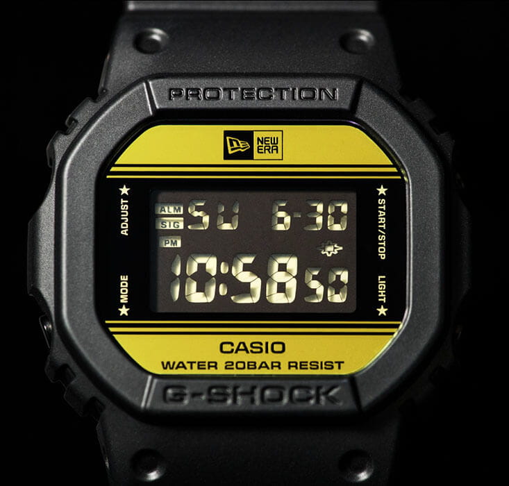 Casio Casio G-Shock DW-5600NE-1, g-shock япония мужские часы на браслете пластик боковой вид