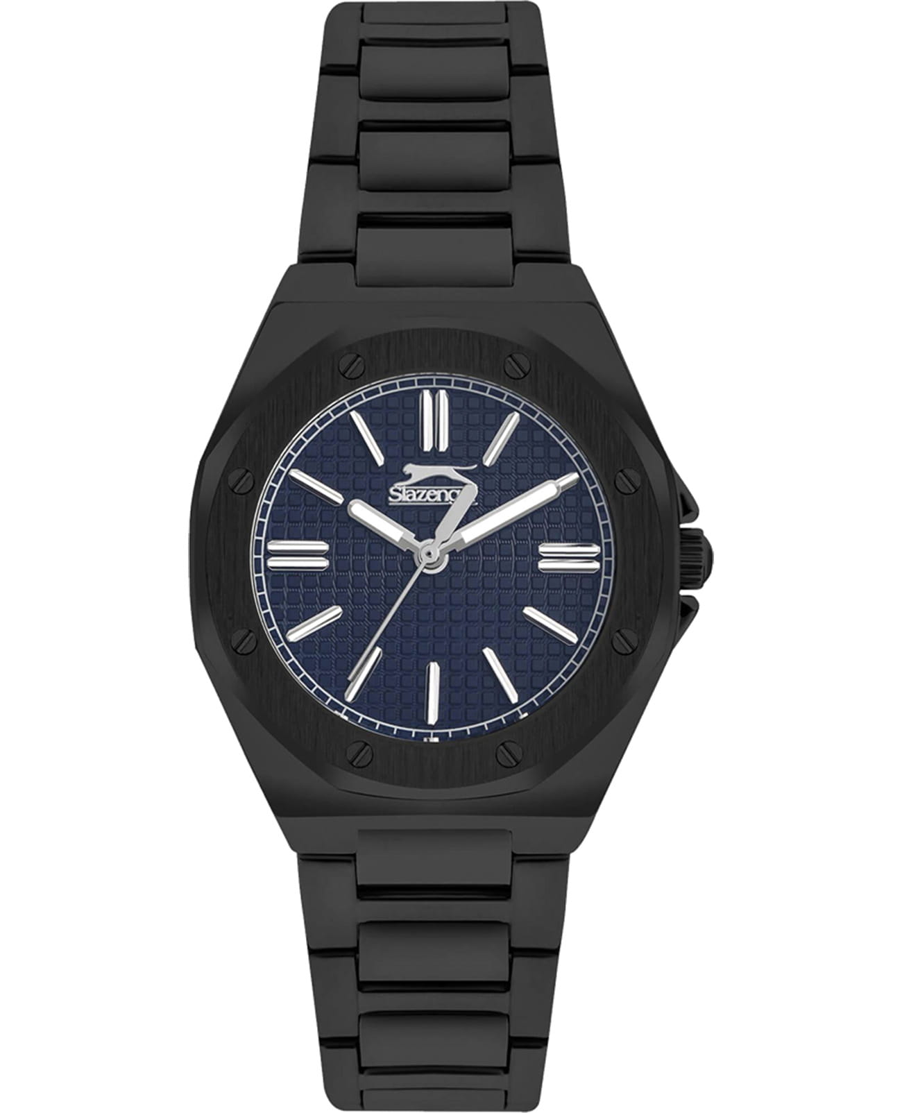 Slazenger Slazenger SL.09.2306.3.08  SL.09.2306.3.08 кварцевые женские часы синий циферблат, браслет суперметалл с ip покрытием — вид спереди