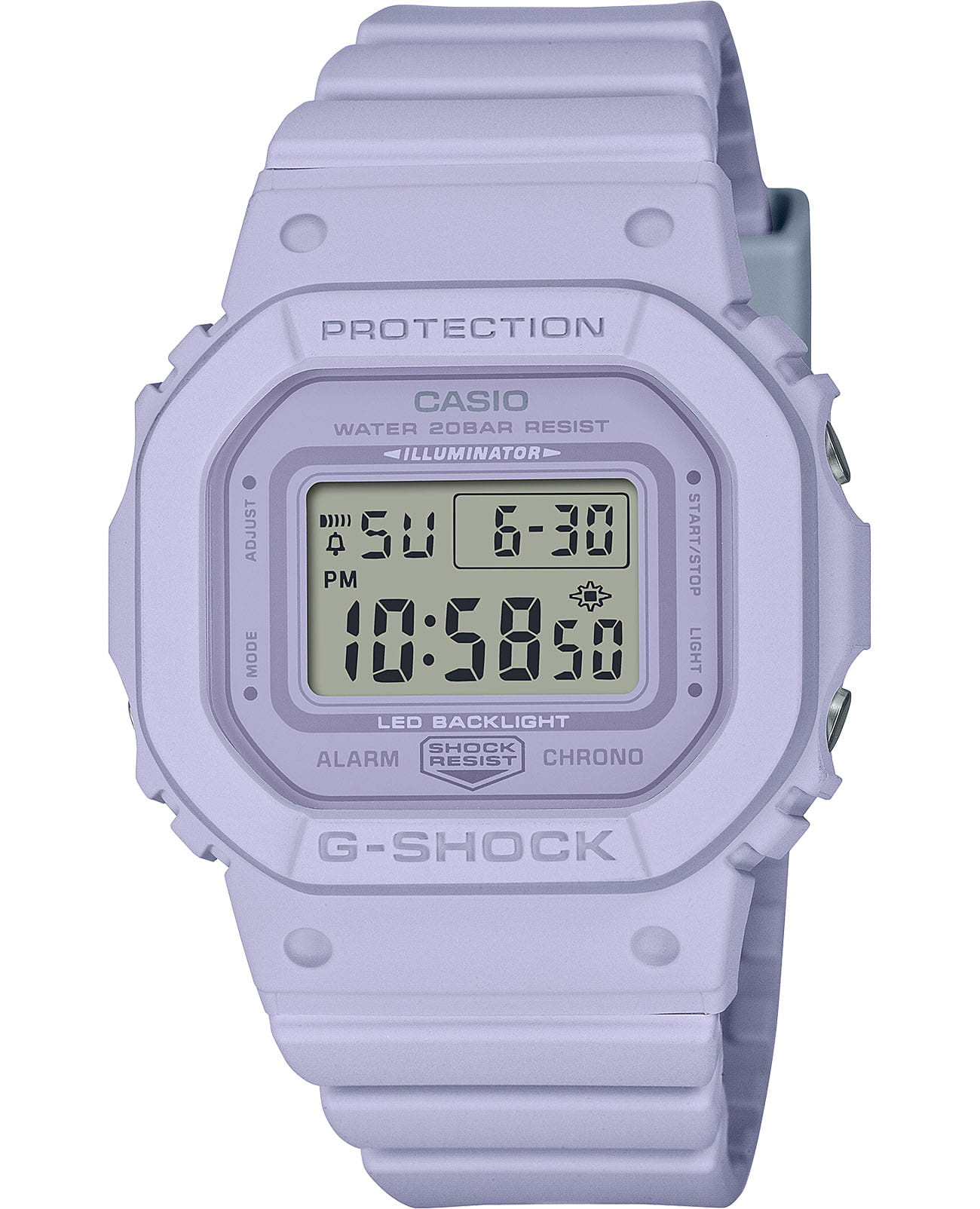 Casio Casio G-Shock GMD-S5600BA-6DR (GMD-S5600BA-6)  GMD-S5600BA-6DR электронные женские часы  циферблат, браслет полимер — вид спереди