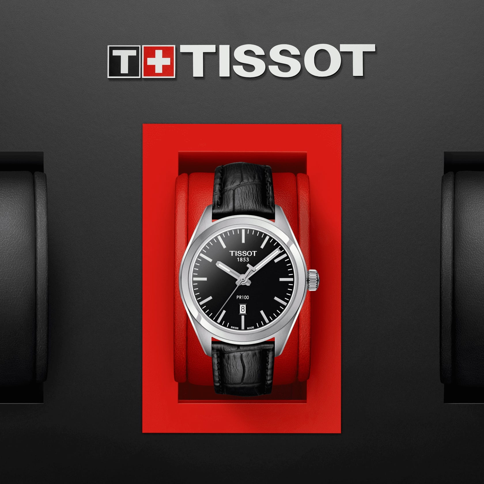 Tissot Tissot PR 100 Lady T101.210.16.051.00, t-classic швейцария женские часы на браслете кожаный боковой вид