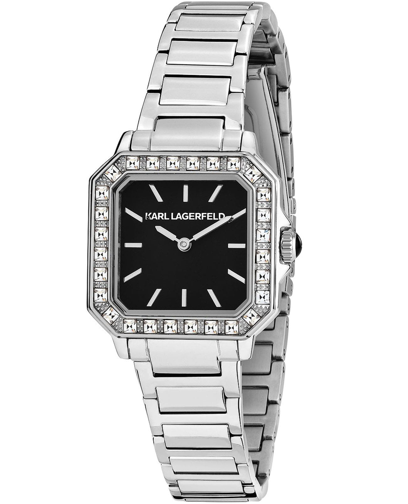 Karl Lagerfeld Karl Lagerfeld Square Classics R0553102502  R0553102502 кварцевые женские часы черный циферблат, браслет нержавеющая сталь — вид спереди
