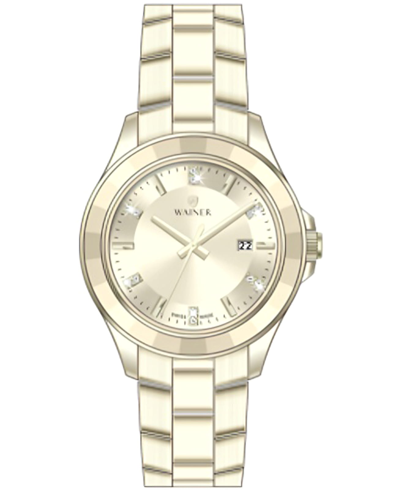 Wainer Wainer Venice WA.18020-F  WA.18020-F кварцевые женские часы золотой циферблат, браслет нержавеющая сталь с pvd-покрытием — вид спереди