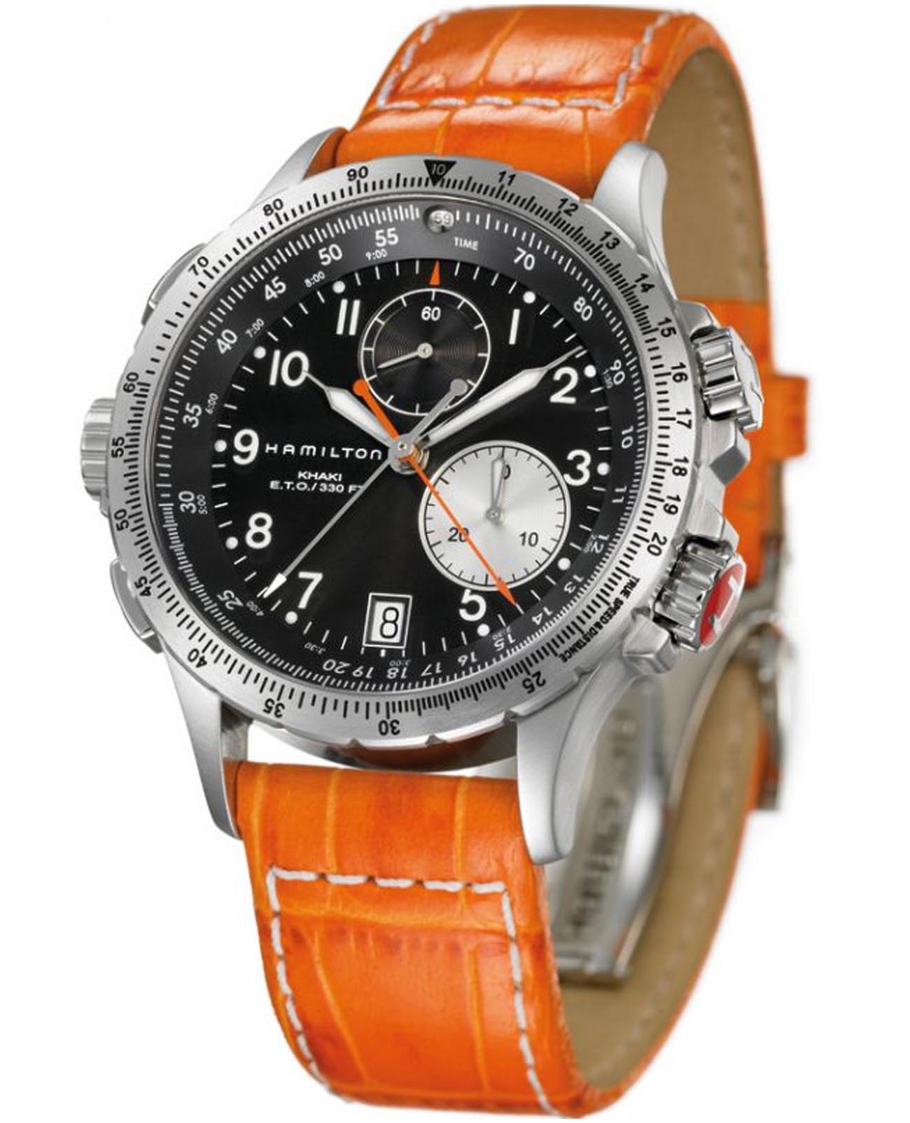 Hamilton Hamilton Khaki Aviation ETO Chrono Quartz H77612933, khaki aviation швейцария мужские часы на браслете кожаный боковой вид