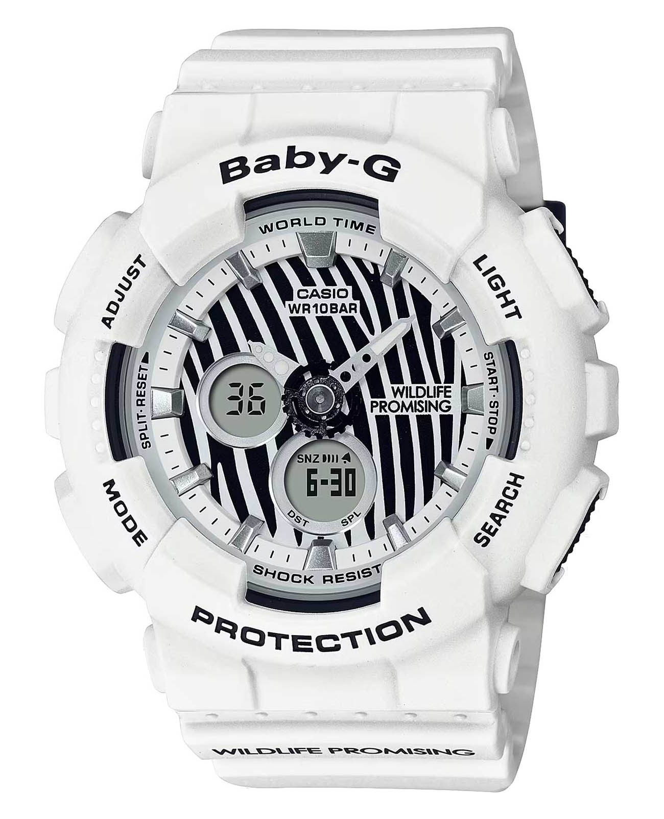 Casio Casio Baby-G BA-120WLP-7ADR  BA-120WLP-7ADR кварцевые женские часы  циферблат, браслет пластик — вид спереди