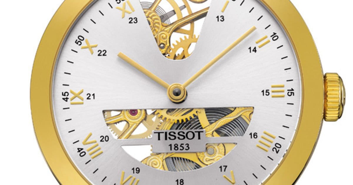 Tissot Tissot Sculpture Line Mechanical 18K Gold T71.3.471.33 , наручные мужские часы фото под углом