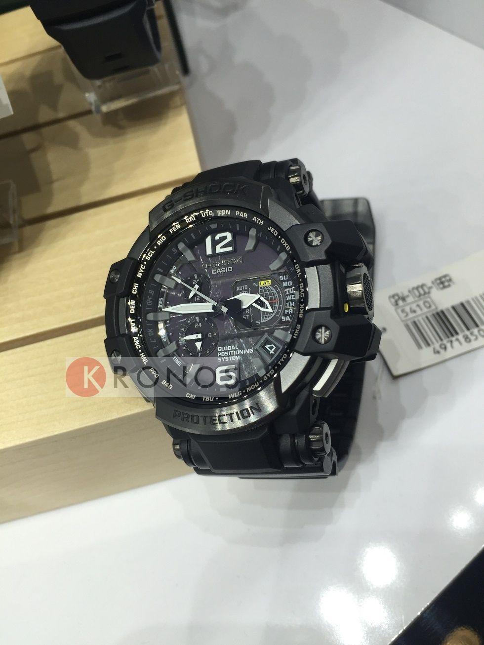 Casio Casio G-Shock GPW-1000-1B, g-shock япония мужские часы на браслете пластик боковой вид