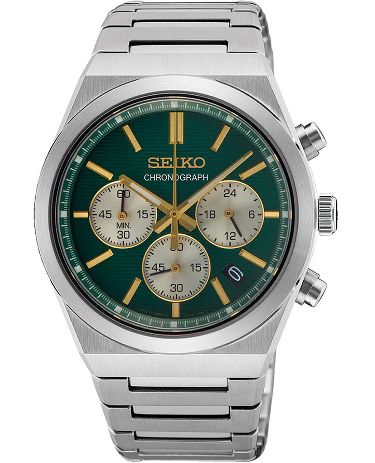 Seiko Seiko Conceptual Series Sports SSB461P1  SSB461P1 кварцевые мужские часы зеленый циферблат, браслет нержавеющая сталь — вид спереди