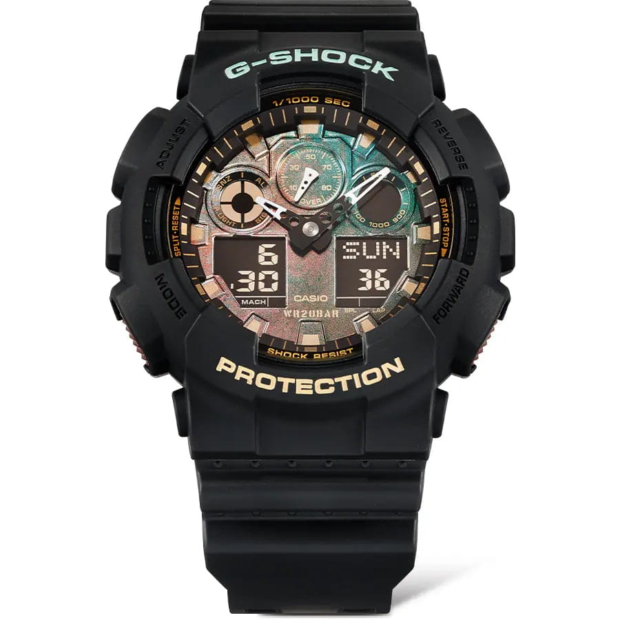 Casio Casio G-Shock GA-100RC-1A, g-shock япония мужские часы на браслете пластик боковой вид