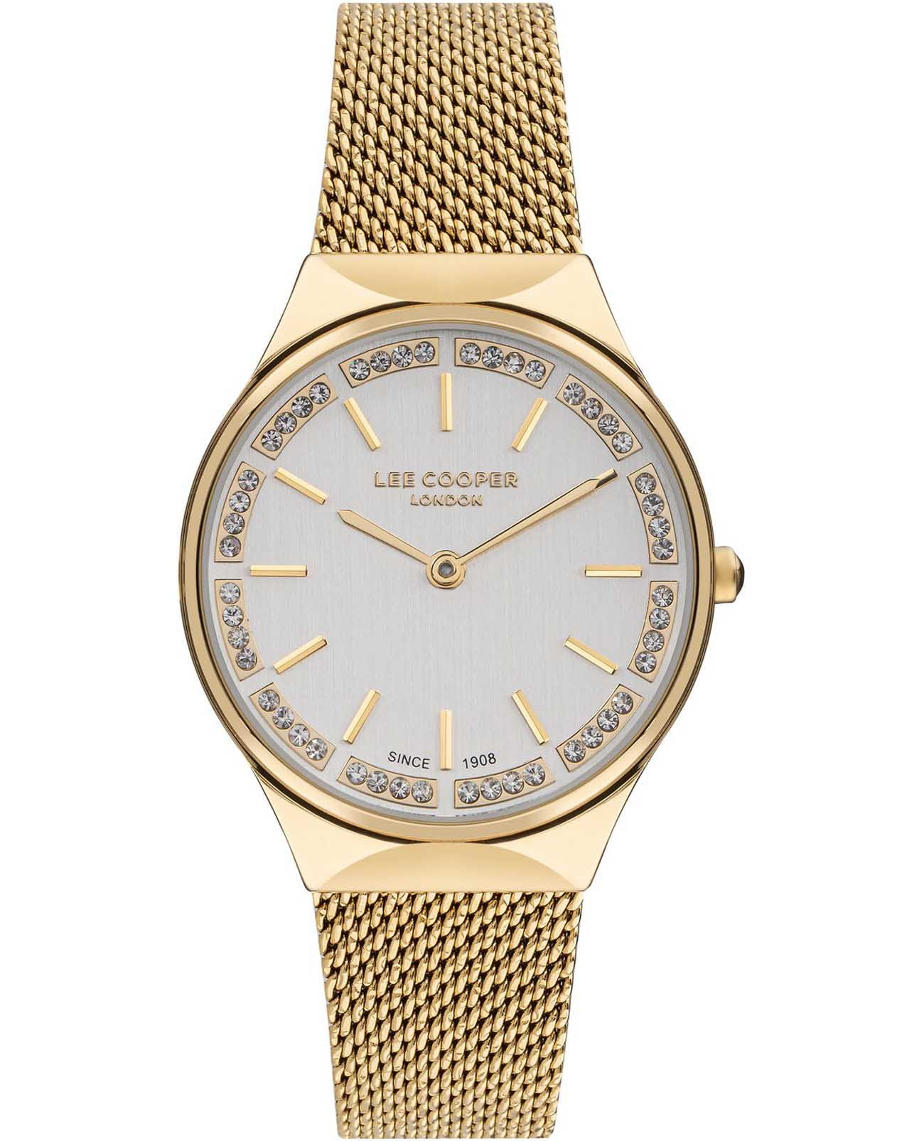 Lee Cooper Lee Cooper LC07862.130  LC07862.130 кварцевые женские часы серый циферблат, браслет нержавеющая сталь с ip-покрытием — вид спереди