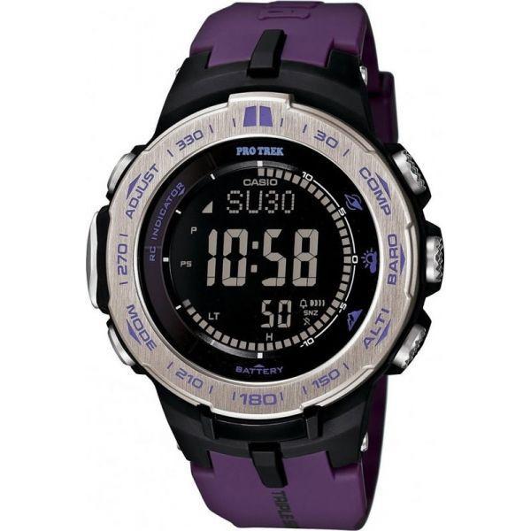 Casio Casio Pro Trek PRW-3100-6E PRW PRW-3100-6E электронные мужские часы черный циферблат, браслет каучук — вид спереди