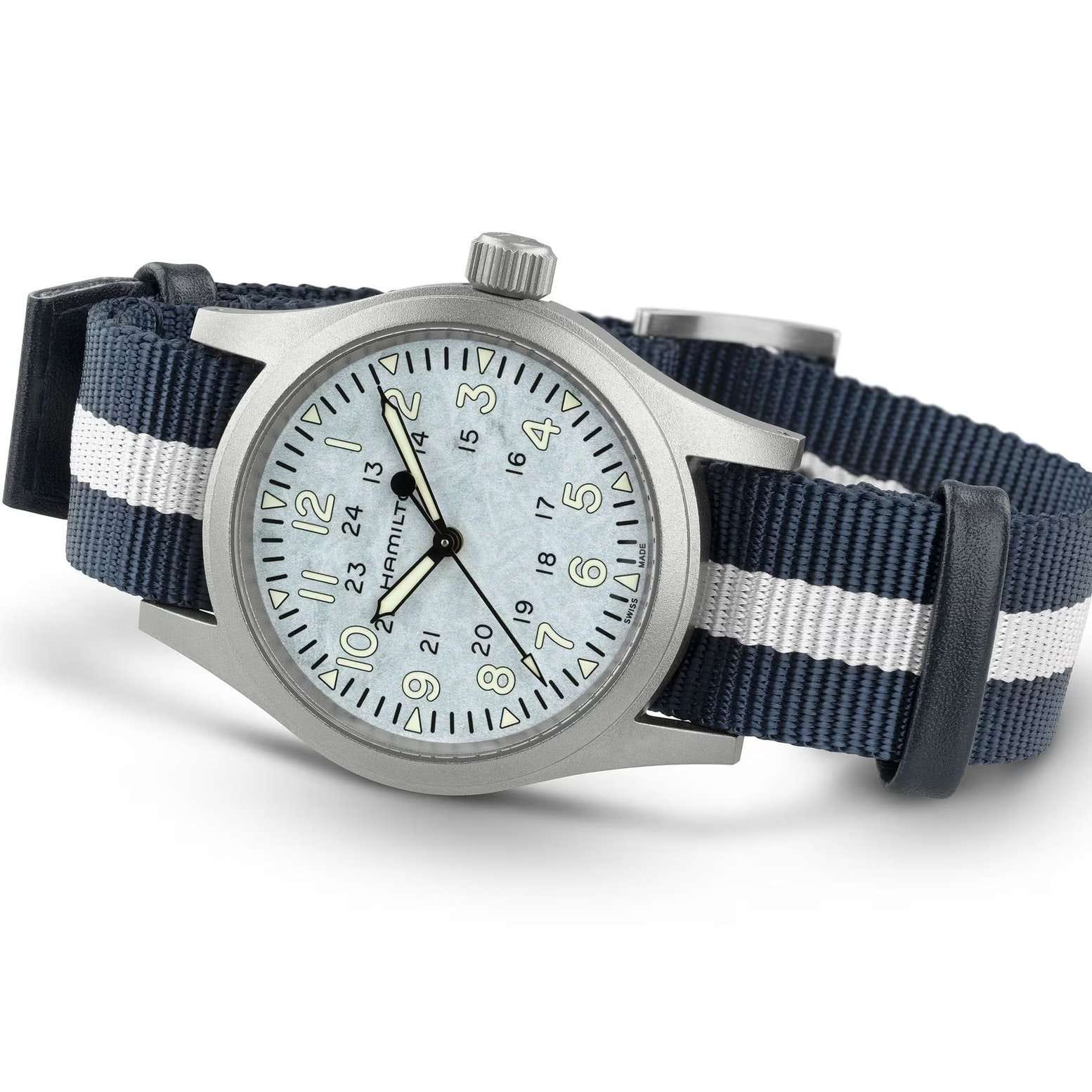 Hamilton Hamilton Khaki Field Mechanical H89459940, khaki field швейцария мужские часы на браслете тканевый боковой вид