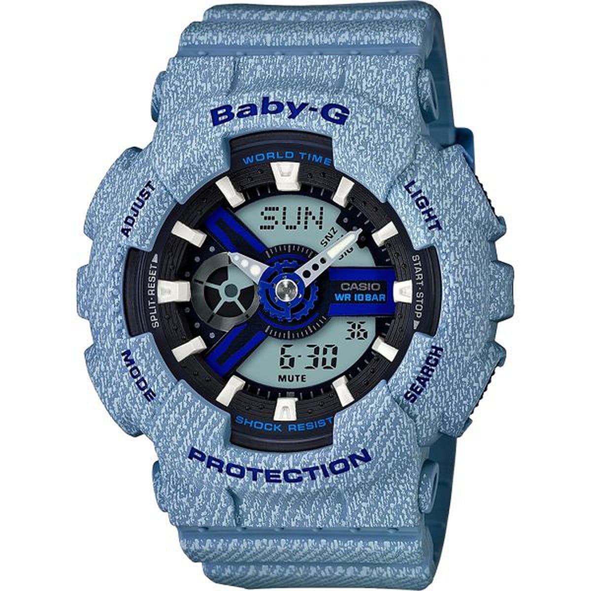 Casio Casio Baby-G BA-110DE-2A2DR  BA-110DE-2A2DR кварцевые женские часы серый циферблат, браслет пластик — вид спереди
