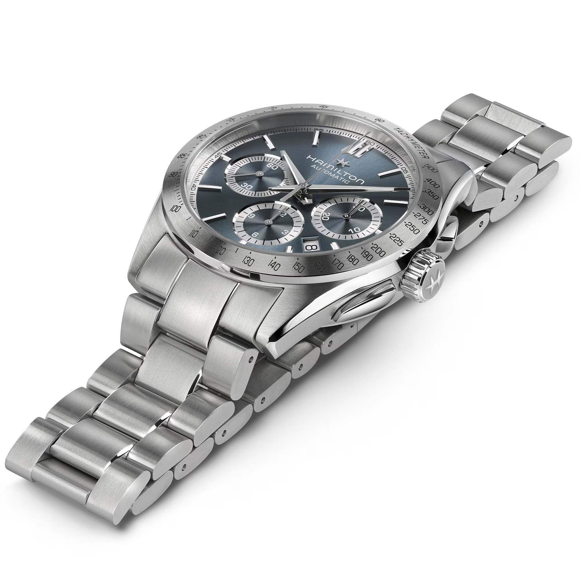 Hamilton Hamilton Jazzmaster Performer Auto Chrono H36656140, jazzmaster швейцария мужские часы на браслете нержавеющая сталь боковой вид