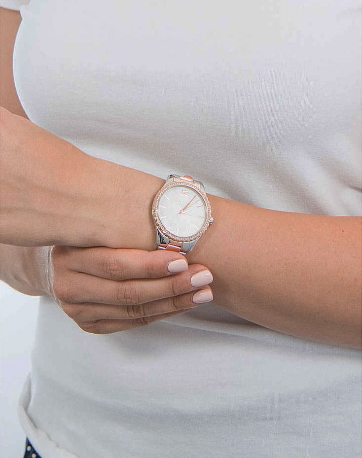 Michael Kors Michael Kors Layton MK6849 кварцевые женские часы часы крупный план перламутровый циферблата