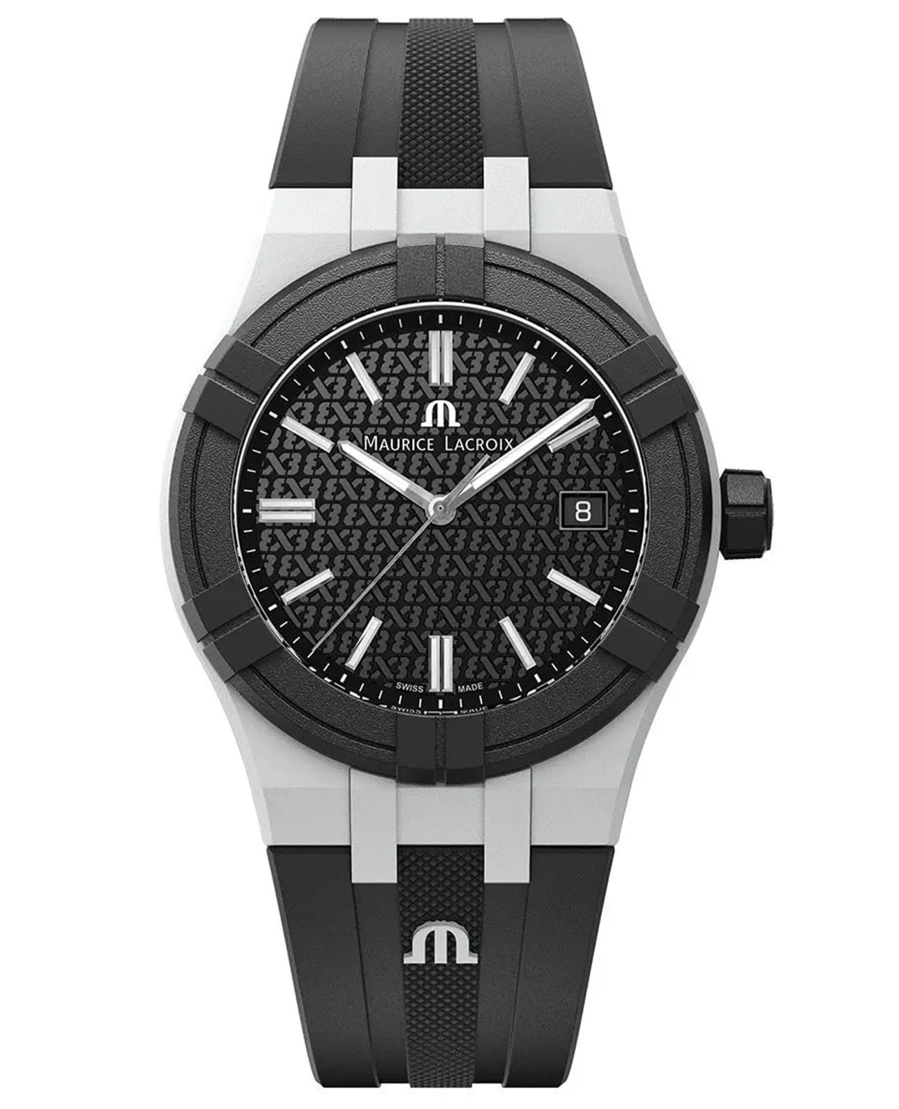 Maurice Lacroix Maurice Lacroix Aikon Tide Special Edition FIBA 3x3 AI2008-20YZ0-200-0  AI2008-20YZ0-200-0 кварцевые мужские часы белый циферблат, браслет каучук — вид спереди