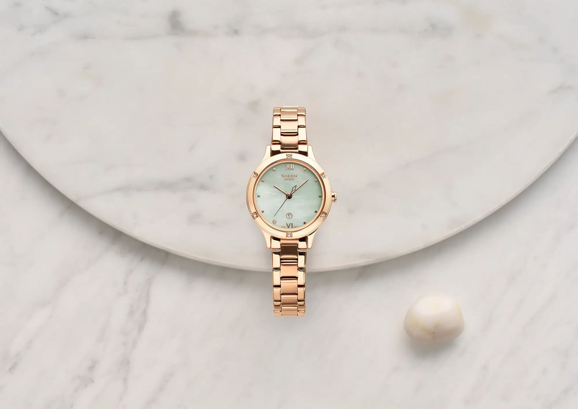 Casio Casio Sheen SHE-4546PG-3A , наручные женские часы фото под углом