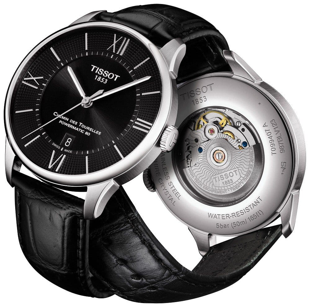 Оригинальные часы Tissot Tissot Chemin des Tourelles Powermatic 80 T099.407.16.058.00 механические калибр механизма powermatic 80.111 общий вид
