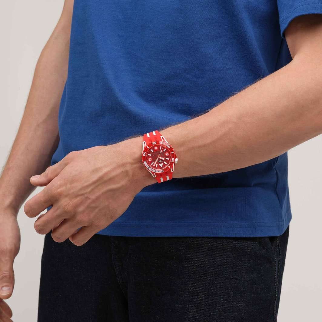 Swatch Swatch Lion’s Mane SSCU09R100 кварцевые мужские часы часы крупный план красный циферблата
