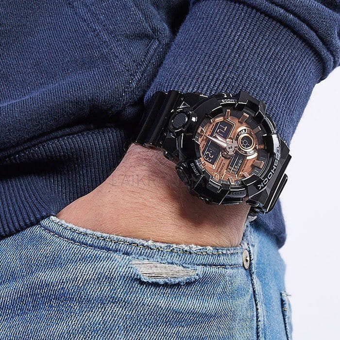 Casio Casio G-Shock GA-700MMC-1A электронные мужские часы часы крупный план золотой циферблата