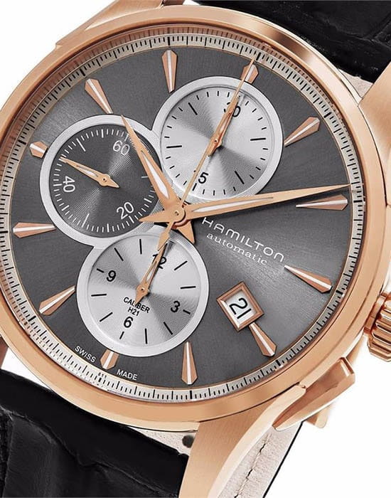 Hamilton Hamilton Jazzmaster Auto Chrono H32546781, jazzmaster швейцария мужские часы на браслете кожаный боковой вид