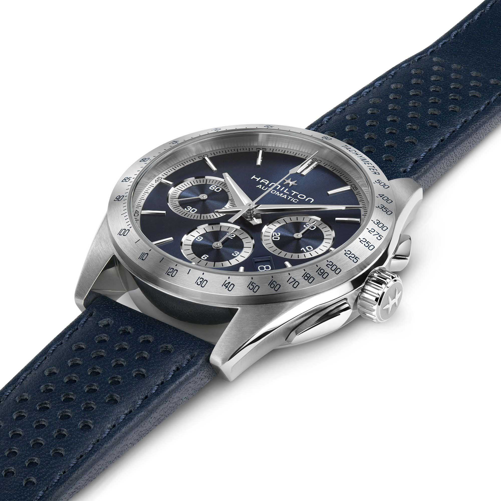 Hamilton Hamilton Jazzmaster Performer Auto Chrono H36616640, jazzmaster швейцария мужские часы на браслете кожаный боковой вид