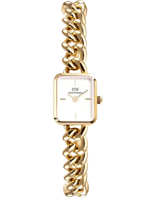 Daniel Wellington Daniel Wellington Jolie Chain DW00100836  DW00100836 кварцевые женские часы белый циферблат, браслет нержавеющая сталь с pvd-покрытием — вид спереди