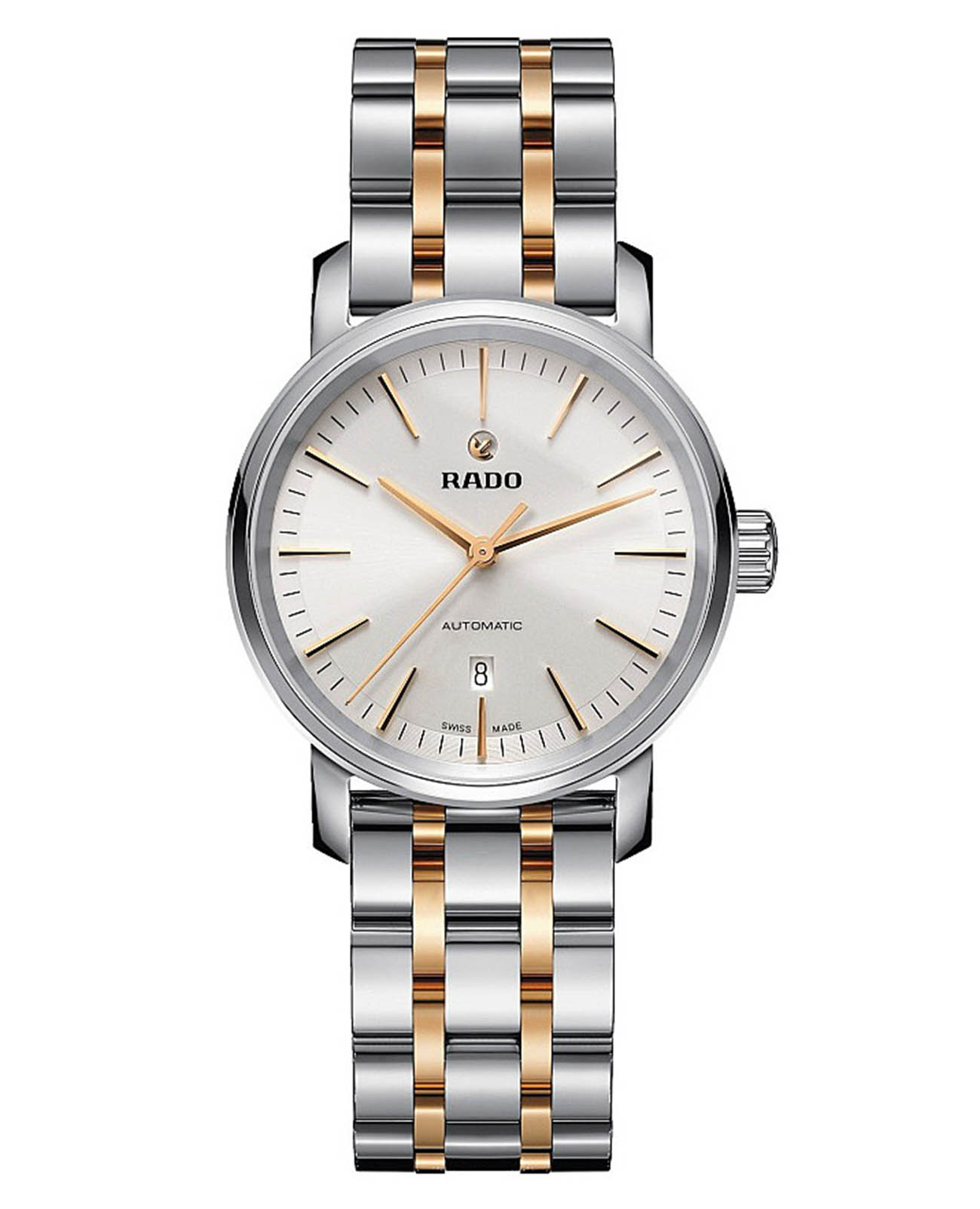 Rado Rado Diamaster R14050103 Automatic R14050103 механические женские часы серебристый циферблат, браслет нержавеющая сталь с pvd-покрытием — вид спереди