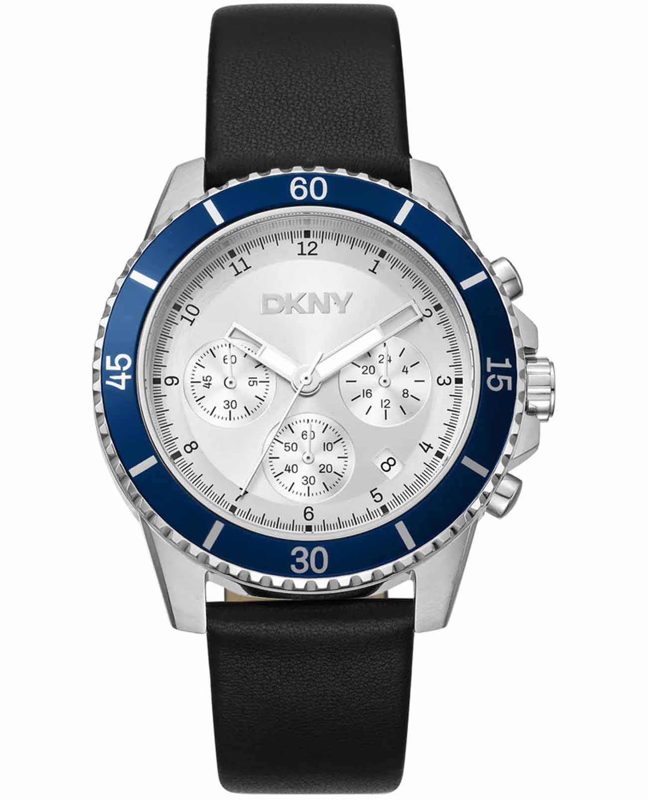 DKNY DKNY Central Park Sport DK1G072L0025  DK1G072L0025 кварцевые мужские часы серебристый циферблат, браслет кожаный — вид спереди