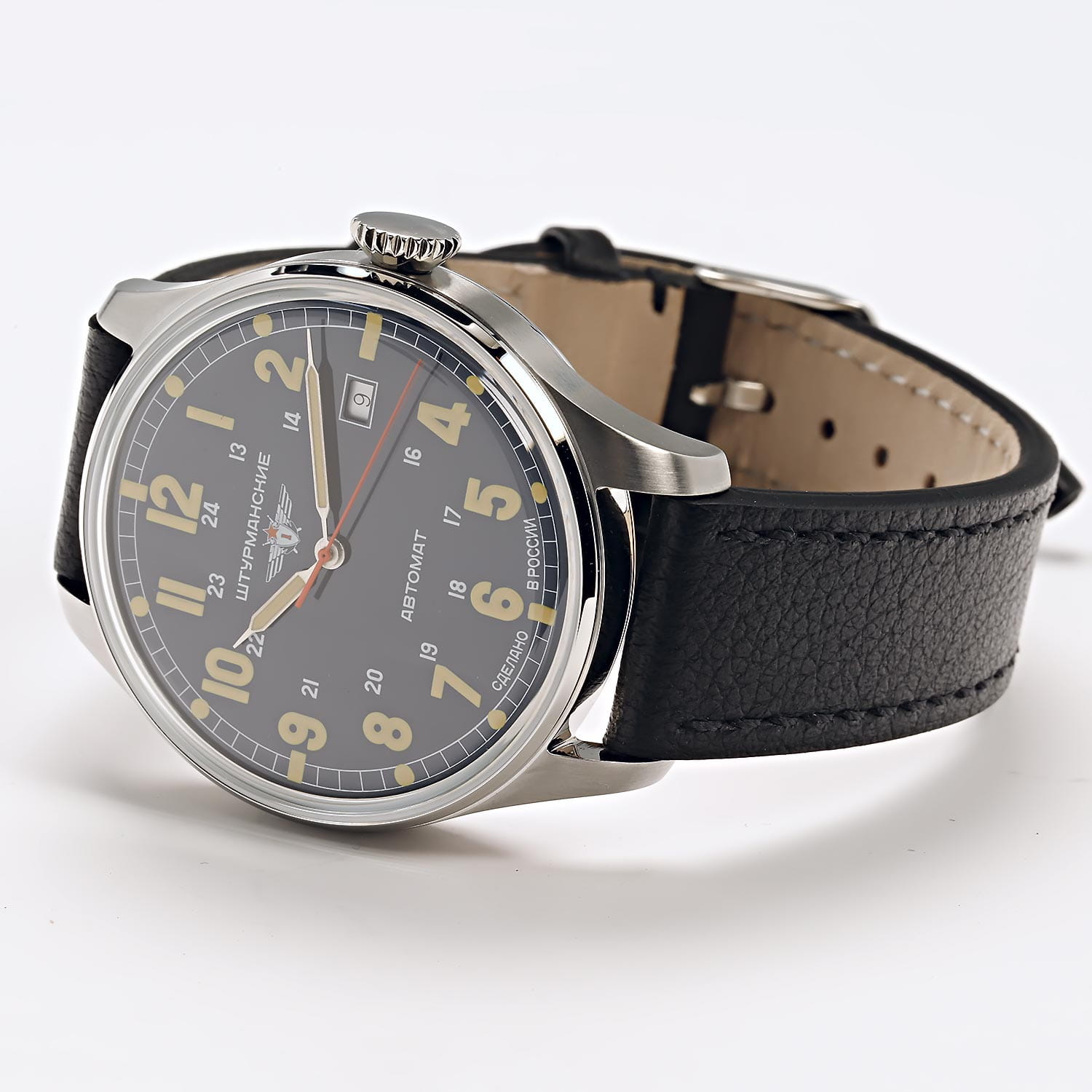 Штурманские Штурманские Арктика Наследие 2416-6821350, арктика россия мужские часы на браслете кожаный боковой вид