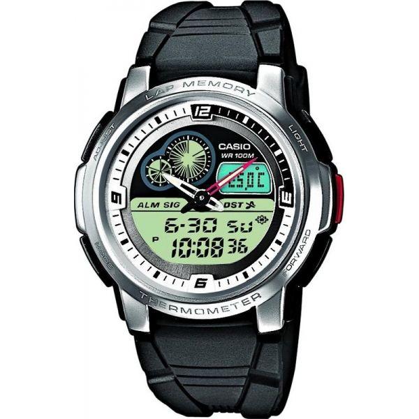 Casio Casio Illuminator AQF-102W-7B  AQF-102W-7B кварцевые мужские часы черный циферблат, браслет пластик — вид спереди
