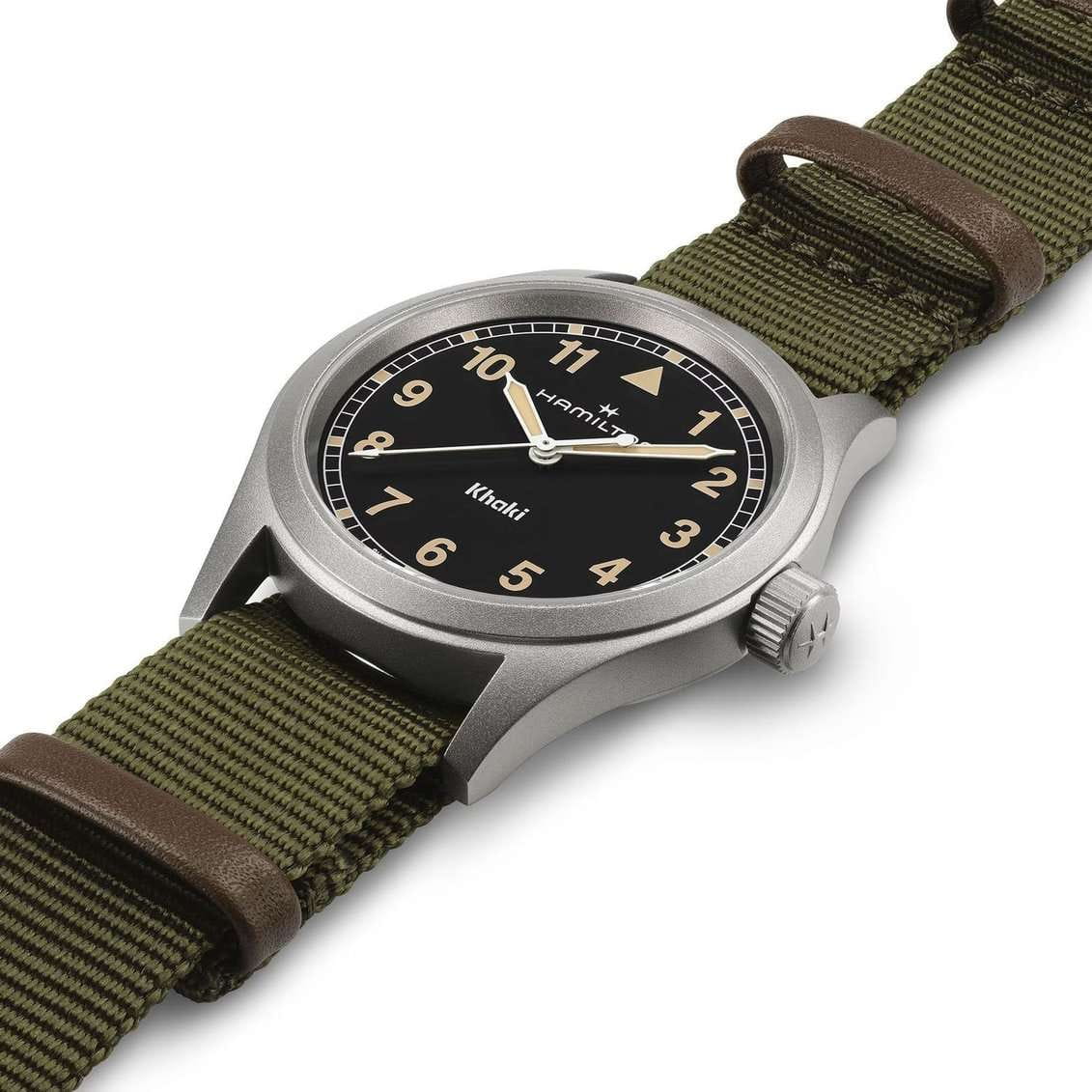 Hamilton Hamilton Khaki Field Quartz 38mm H69401930, khaki field швейцария мужские часы на браслете тканевый боковой вид