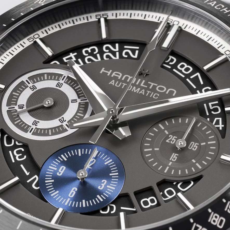Оригинальные часы Hamilton Hamilton Jazzmaster Performer Autochrono 42mm H36646780 механические калибр механизма h-31 общий вид