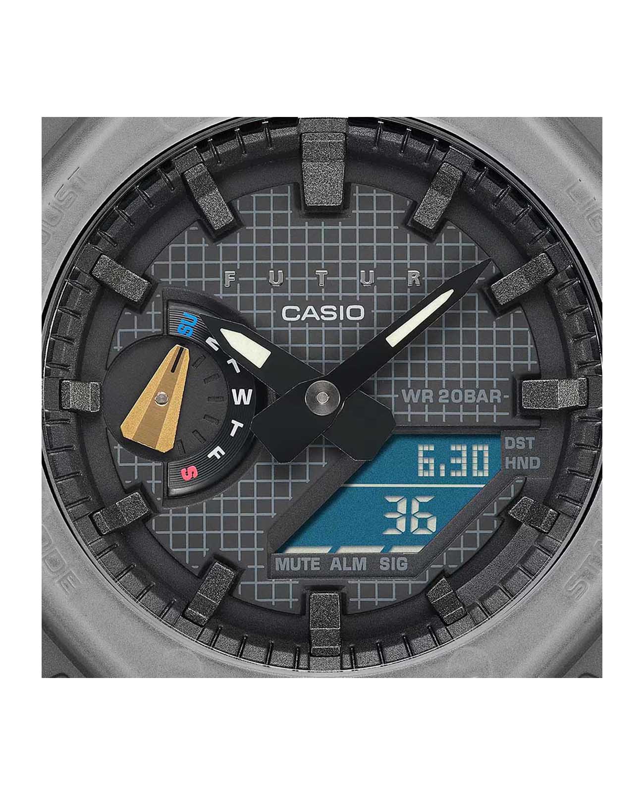 Casio Casio G-Shock GA-2100FT-8A электронные мужские часы часы крупный план черный циферблата