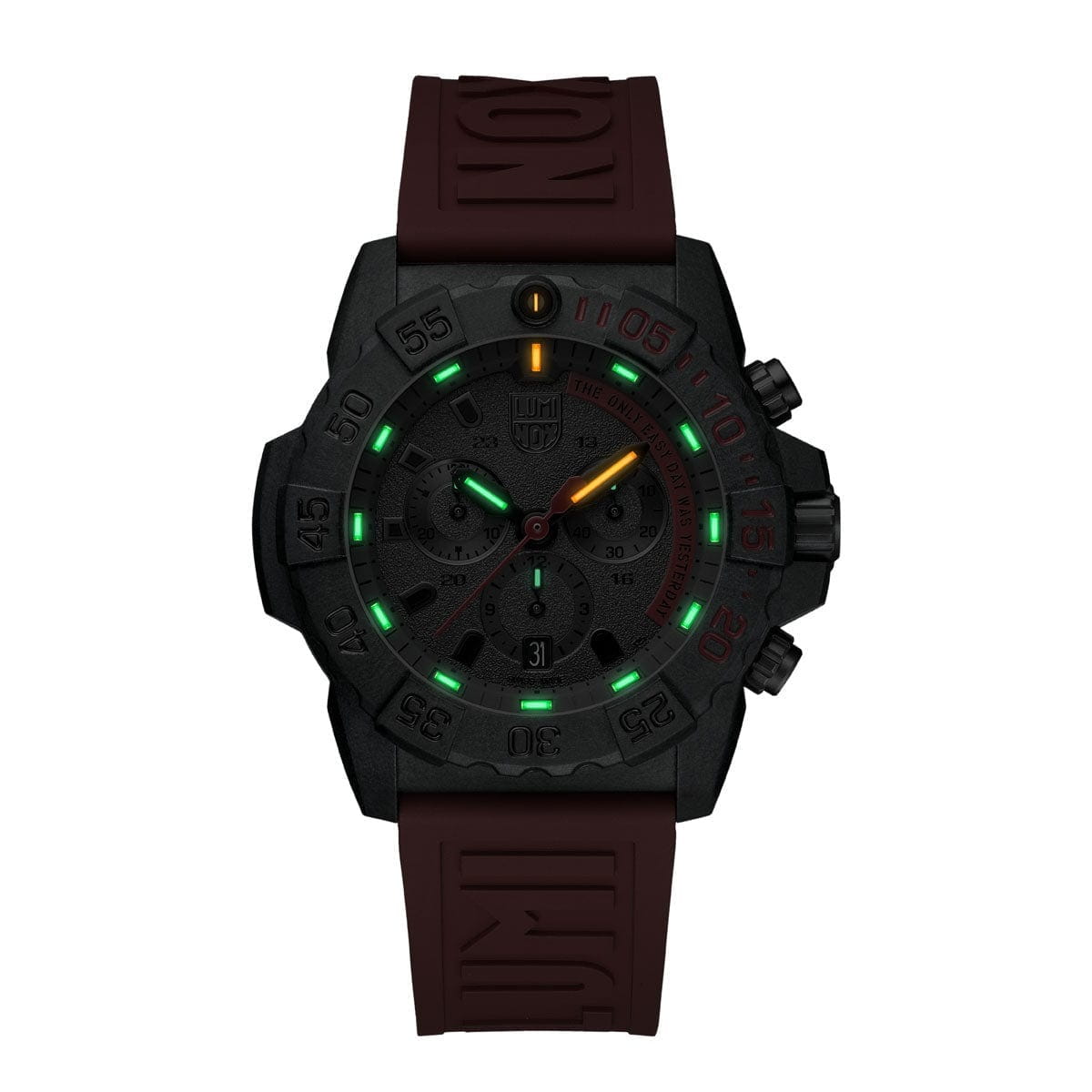 Luminox Luminox Navy SEAL Chronograph XS.CE81.EY, navy seal швейцария мужские часы на браслете каучук боковой вид