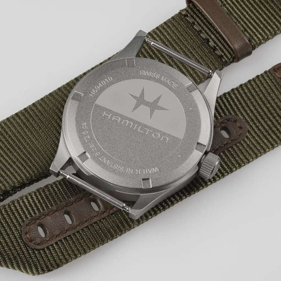Hamilton Hamilton Khaki Field Quartz 38mm H69401930  - задняя крышка сталь корпуса, швейцария часы