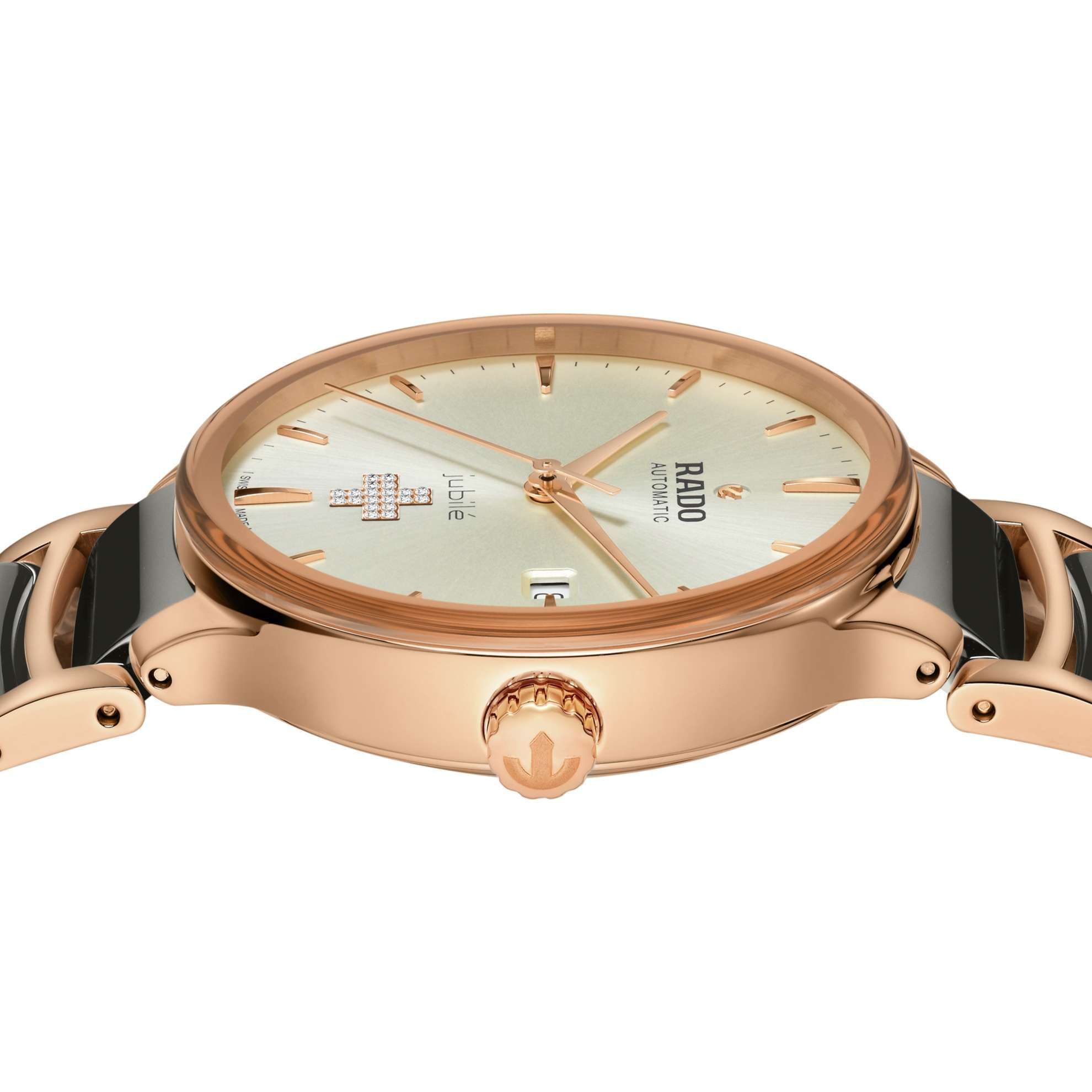 Rado Rado Centrix Automatic Swiss Special Edition R30029742, centrix швейцария женские часы на браслете высокотехнологичная керамика + нержавеющая сталь с pvd покрытием боковой вид