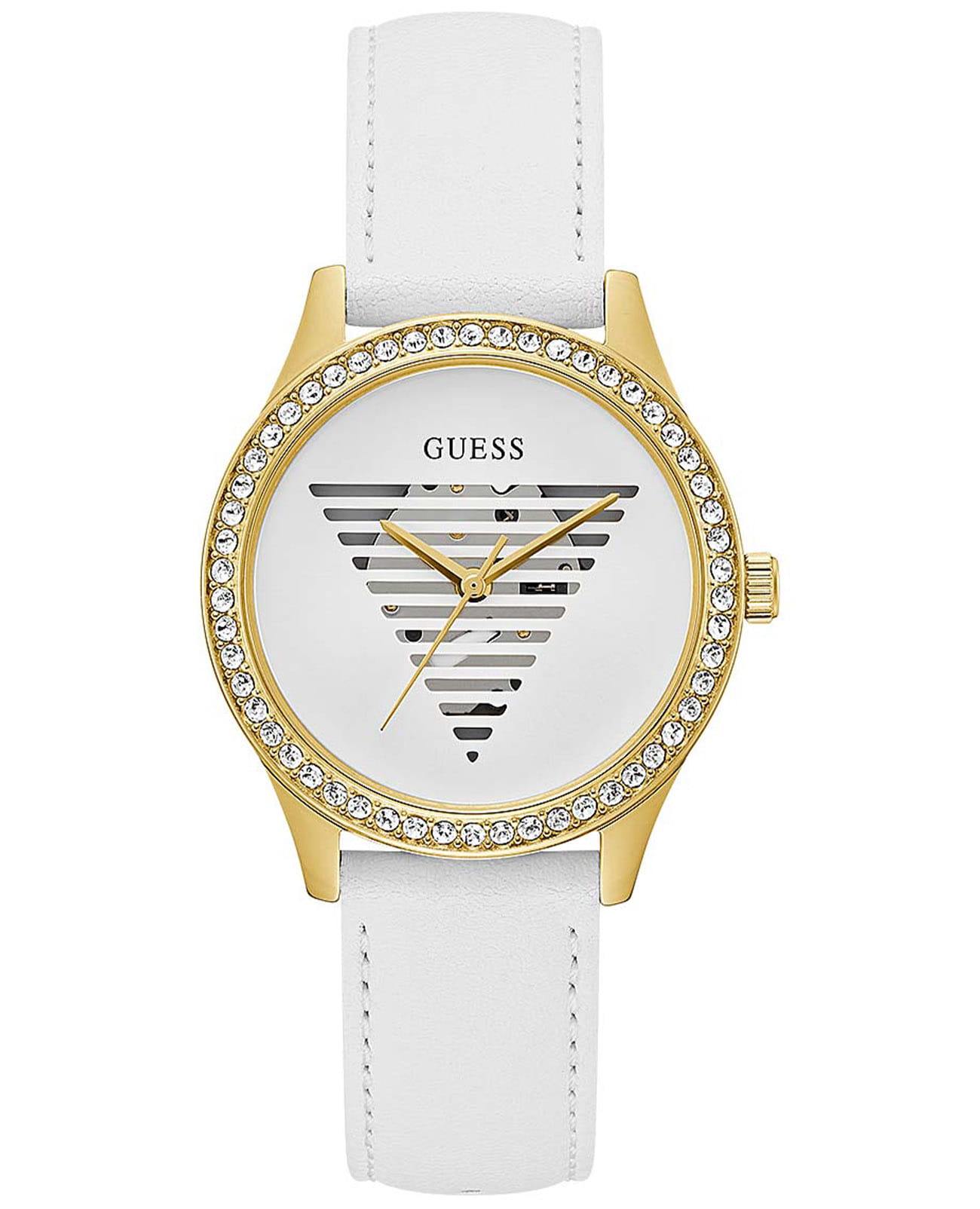 Guess Guess GW0596L1  GW0596L1 кварцевые женские часы белый циферблат, браслет кожаный — вид спереди
