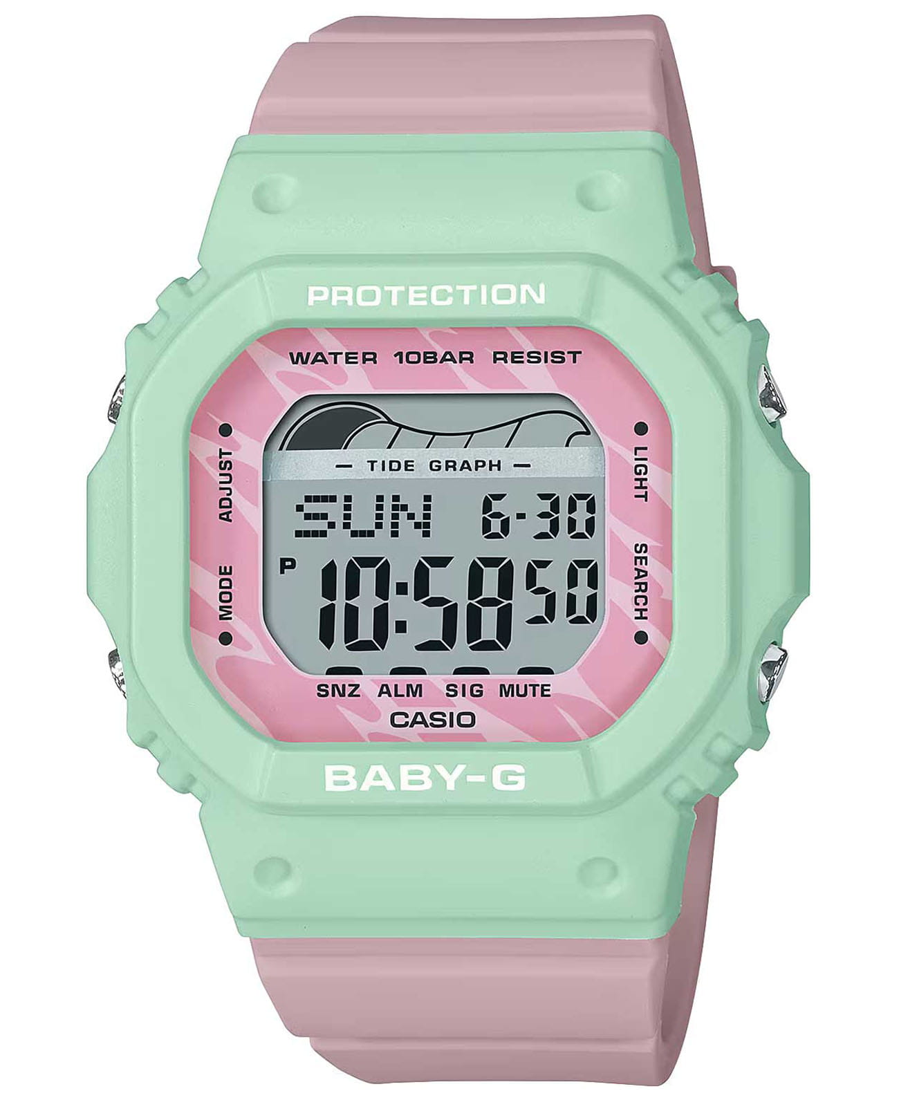 Casio Casio Baby-G BLX-565-3E  BLX-565-3E кварцевые женские часы розовый циферблат, браслет пластик — вид спереди