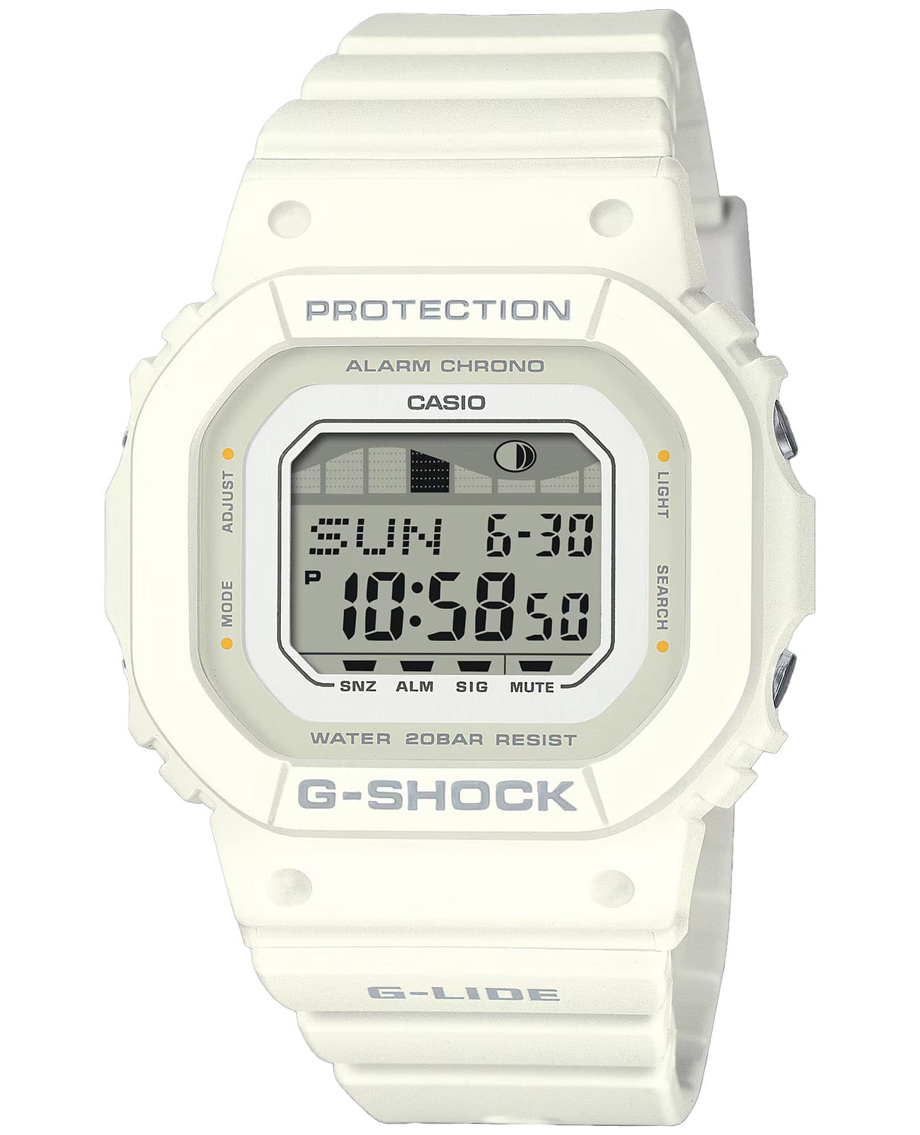 Casio Casio G-Shock GLX-S5600-7BDR (GLX-S5600-7B)  GLX-S5600-7B электронные женские часы серый циферблат, браслет пластик — вид спереди